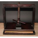 A George III mahogany book press, 35.5cm wide, early 19th century