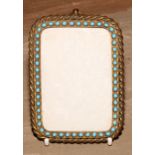 A 19th century gilt brass rounded rectangular pendant picture or photograph frame, the rope-twist