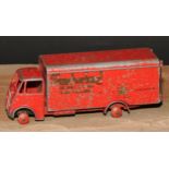 A Dinky Supertoys 514 Guy delivery van, red Slumberland livery, 13.5cm long