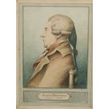 G Dunce (19th century) Portrait of James Boswell (1740 - 1795) signed, dated April 20th 1793,
