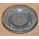 The Industrial Revolution - Transport History - a 19th century pressed glass commemorative plate,