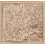 Thomas Kitchin (1719 - 1784), a coloured map, Middlesex, drawn from an accurate survey, 20cm x 21cm