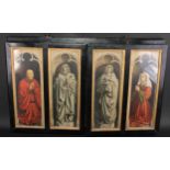 A late 19th/early 20th century antiquarian's facsimile triptych, after the Ghent altarpiece, the