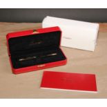 Horse Racing Interest - a Must De Cartier ball point pen, engraved with the name of the celebrated