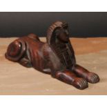 A 19th century oak carving of a Sphinx, after the Ancient Egyptian and in the Grand Tour taste, 27cm