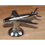 A Dunhill chrome cigarette lighter, modelled as an aeroplane, 16cm wide, registered design 872899