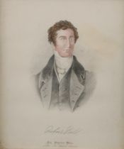 After Sir Thomas Lawrence Portrait of Sir Robert Peel pencil and watercolour, 22.5cm x 18.5cm