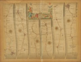 A map, John Ogilby, Oxford to Bristol, 32cm x 43cm