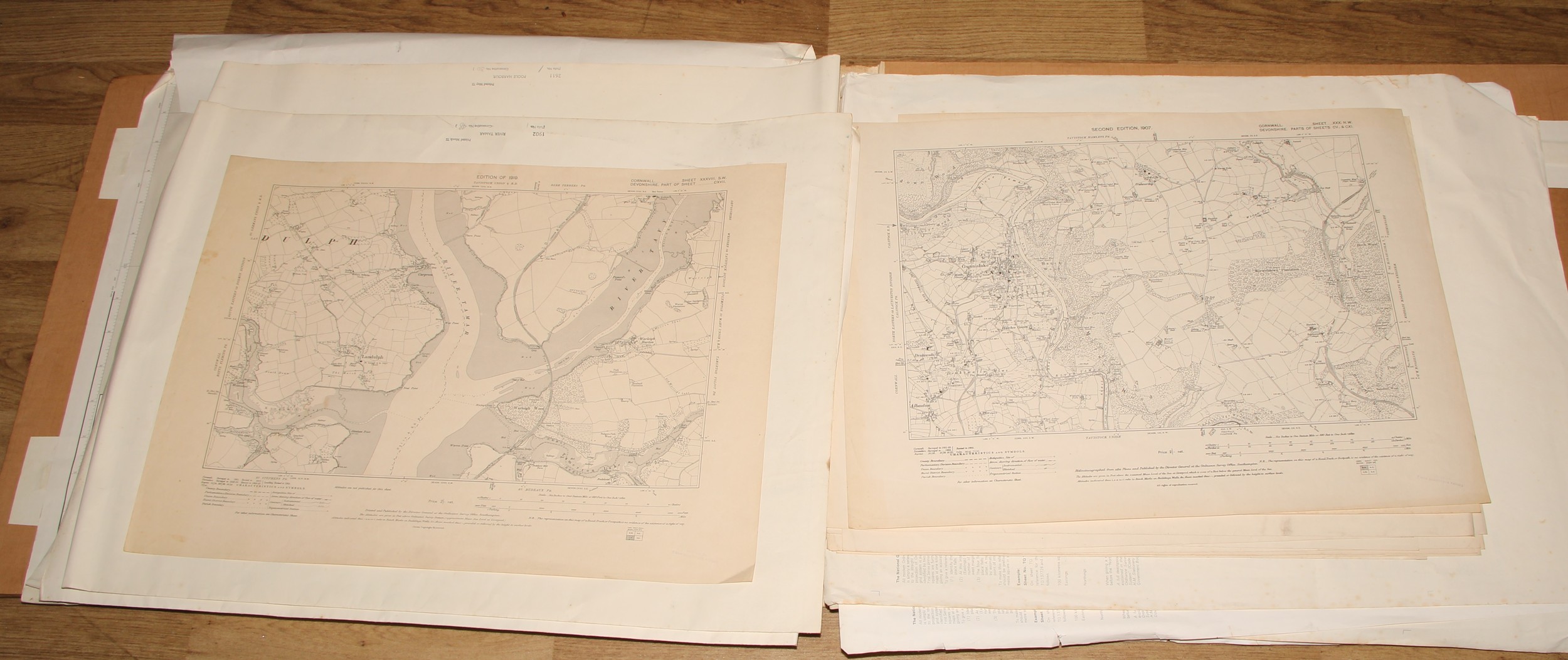 A folio of maps, West Country & London to include: Admiralty Charts: Cape Elizabeth to Portsmouth