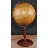 A 10” terrestrial globe, Philips’ Challenge Globe, turned base, 48cm high