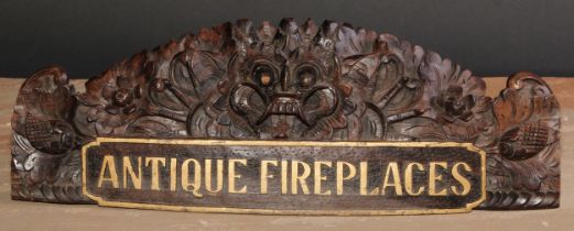 Architectural Antiques and Reclamation - an early 20th century carved and parcel-gilt advertising