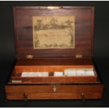 A large George III mahogany and marquetry artist’s box, by T Reeves & Son, No.80 Holborn Bridge,