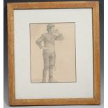 Attributed to Norman Little (19th century) Portrait of a Gentleman pencil drawing, 22cm x 16.5cm