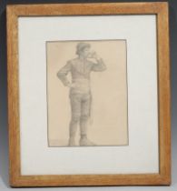 Attributed to Norman Little (19th century) Portrait of a Gentleman pencil drawing, 22cm x 16.5cm