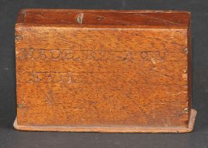 A late 19th century prisoner of war automaton trick box, probably Boer War, the sliding cover