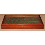 Numismatics - an early 20th century mahogany rectangular coin collector's table top cabinet,