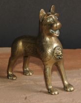 A Middle Eastern bronze aquamanile, as a lion, after a Medieval Islamic example, 10cm long