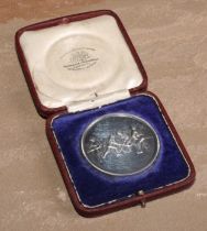 British India - Colonial Sport - Hockey - a World War I period silver presentation medal, Murree