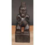 Tribal Art and the Eclectic Interior - a Maori figure, 21.5cm high, New Zealand