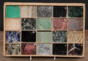 Lapidary - Geology - an interesting collection of twenty cut and polished marble samples, possibly