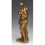 French School (early 20th century), a gilt bronze, Venus de Milo, after the antique, 35.5cm high