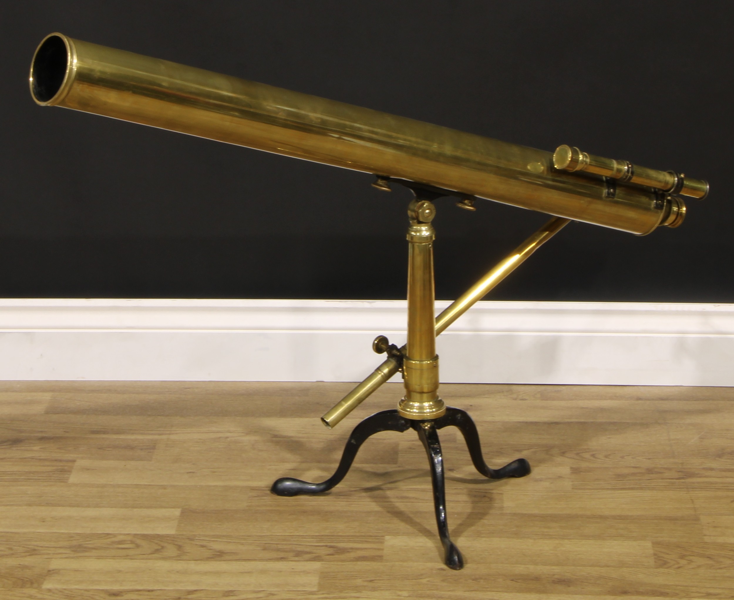 A late 19th century brass 3" astronomical telescope, by A Franks Ltd, Manchester, rack-and-pinion - Image 2 of 3