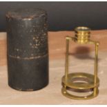 A George III lacquered brass travelling pocket field microscope, by J Bleuler, No.27 Ludgate Street,