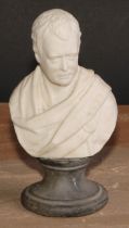 A 19th century parian ware bust, of Sir Walter Scott (1771-1832), after the marble by Sir Francis