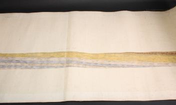 Geology - a 19th century panorama rock strata diagram, coss-section of gravel, Whitecliff Bay,