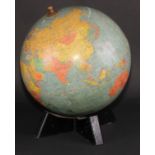 A 12" terrestrial globe, by W & A.K. Johnson & G W Bacon Ltd, Edinburgh & London, 38cm high, mid-