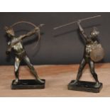 Continental School (first half 20th century), a pair of of spelter figures, in the Grand Tour