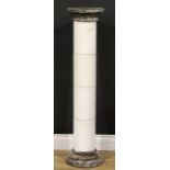 A Neo-Classical style alabaster and marble sectional statuary pedestal, 113cm