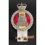 Automobilia - Motoring - a chrome and enamel car badge, of military interest, depicting the insignia