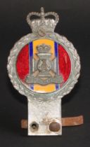 Automobilia - Motoring - a chrome and enamel car badge, of military interest, depicting the insignia