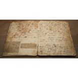 Cookery - an 18th and 19th century manuscript recipe book, inscribed to inside front board **