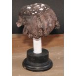 Natural History - Mycology - a painted model of fungus specimen, mounted for display, 17.5cm high