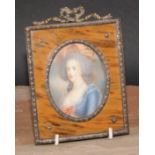 Gerard, a portrait miniature, of an 18th century lady of title, watercolour and gouache on