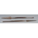 A pair of currency spears, possibly Kenyan, each 41cm long