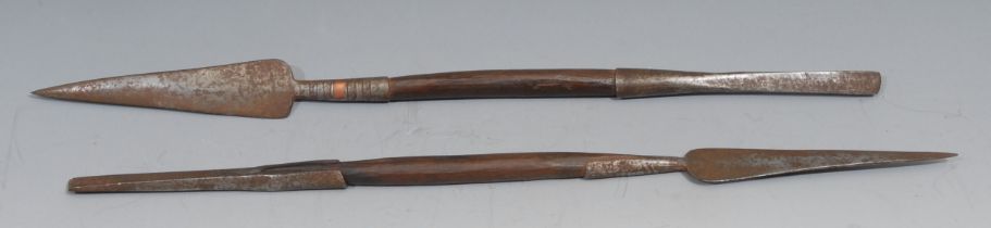 A pair of currency spears, possibly Kenyan, each 41cm long
