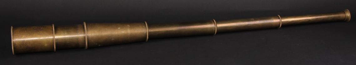 A brass three-draw telescope, inscribed Broadhurst Clarkson & Co, London 1942, 28cm extending to