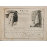 Travel - Niagara Falls - a 19th century certificate, for passing behind the Central Fall and Cave of