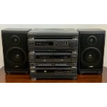 Sharp compact stereo CMS SSSegy turntable, cassette player, FM/AM CD player with speakers, qty vinyl