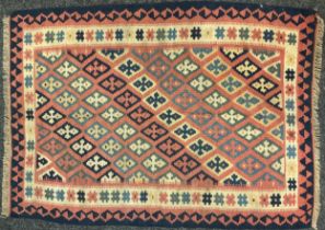 A South west Persian Qashga’i Kilim rug, 116cm x 85cm.