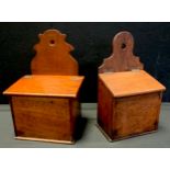 Two 19th century wall hanging candlestick boxes (2)