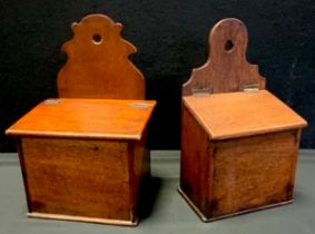 Two 19th century wall hanging candlestick boxes (2)