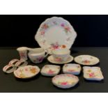 Royal Crown Derby 'Derby Posies' trinket dishes, bud vase, set of three napkin rings, sugar bowl,