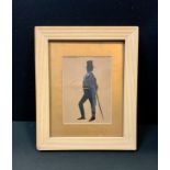 English School (19th/early 20th century), a silhouette, of a gentleman wearing a top hat,
