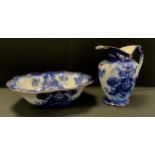 Victorian wash bowl and jug,34cm high, c.1900