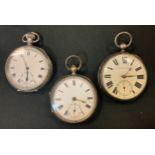 A Victorian silver fusee pocket watch, London 1874; others, Birmingham 1919; Birmingham 1928 (3)