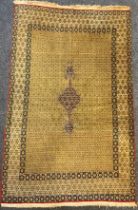 A Persian Qom, or Qum rug, early to mid 20th century, silk and wool mix, typical dense knotting in